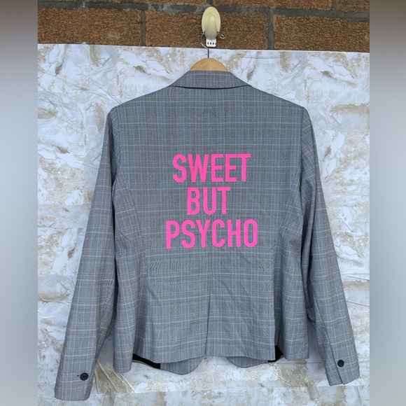 Hipchik Couture "Sweet But Psycho" Plaid Blazer - Women's Size 12 - One Button - Picture 7 of 10